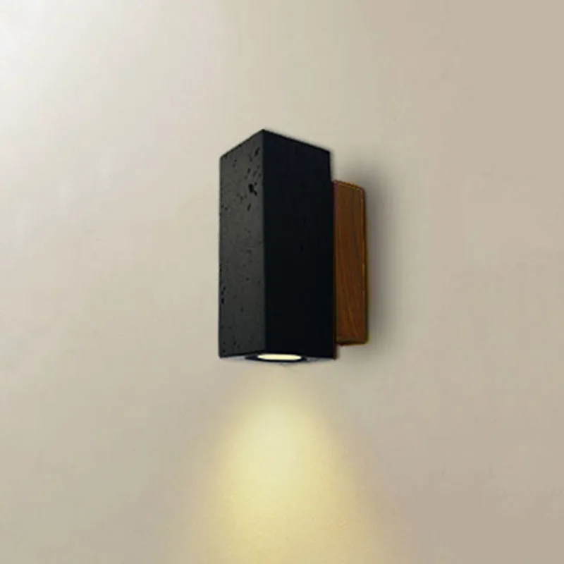 

Modern Minimalist Home Lighting Wabi Sabi Black Hole Stone LED Light Round Square Living Room Corridor Staircase Wall Lamps