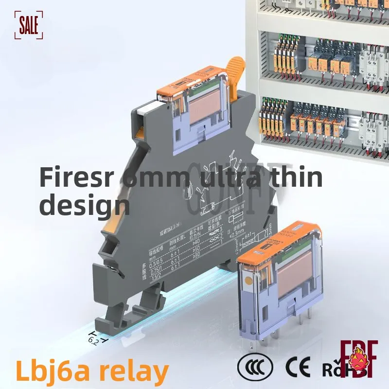 Ultra Thin Relay 6A 5 Pin 12V 24V J6A Current Power Relay Industrial