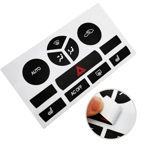 Climate Control Button Decal Replacement for Saab 9 3 Vehicles Manufactured in 2007 2008 2009 2010 2011 2012 2013 2014