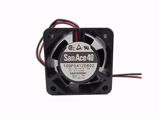 

Sanyo Denki 109P0412D602 DC 12V 0.18A 40x40x20mm 2-Wire Server Cooling Fan