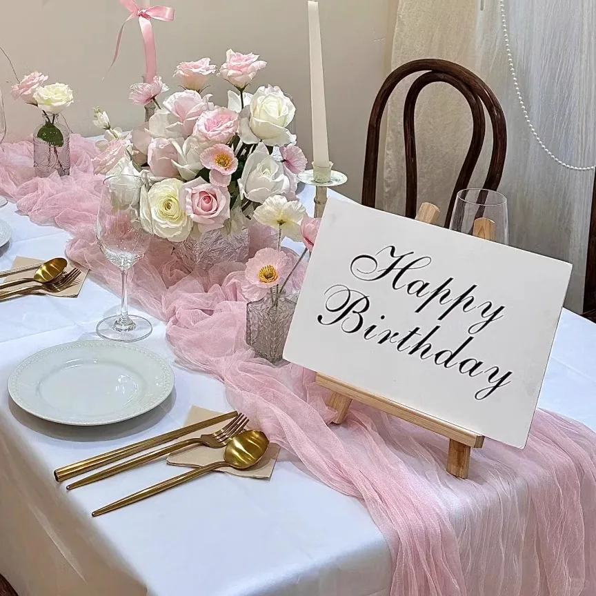 Set of 1/3/4/6/10 Gauze Wedding Table Runner 90x300cm Rust Semi-Sheer Cheesecloth Christmas Dining Party Arches Cake Table Decor