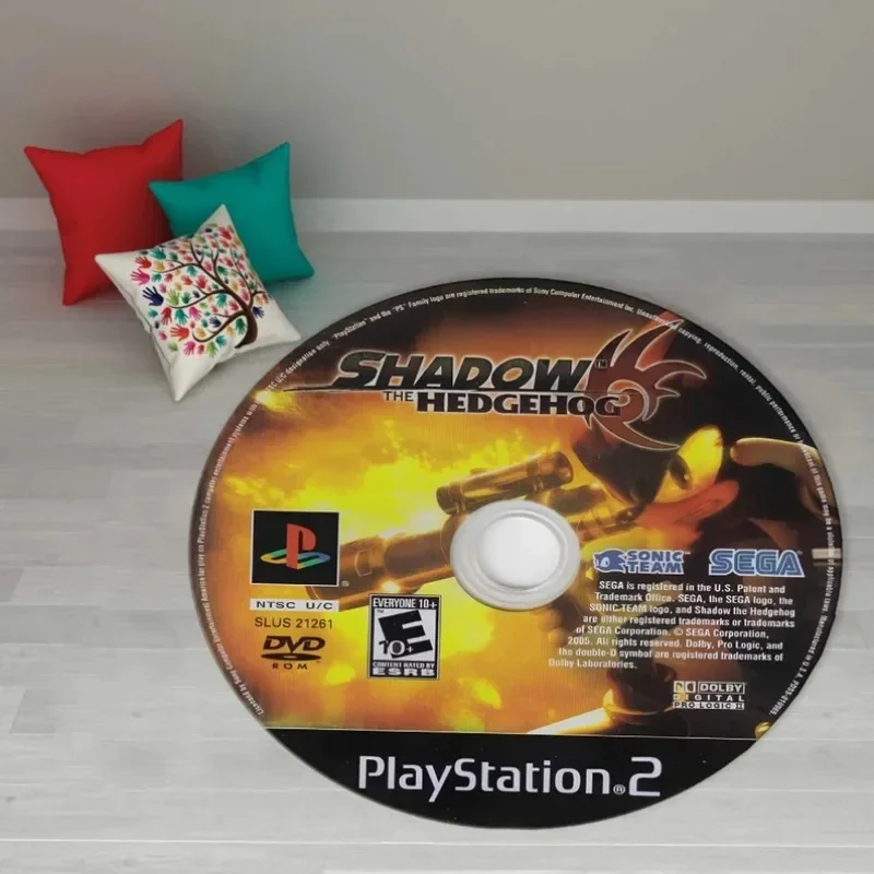 

KK01Sonic Round Rug Game Rug Home Decor Sonic CD Cover Circle Rug Video Game Round Area Rug Modern Rug Gifts for Gamers Popular