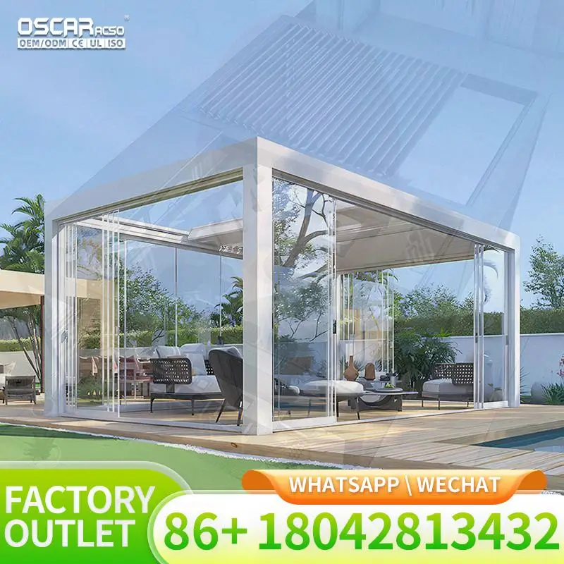 

Waterproof Automatic Aluminium Garden Sun Shed Louvre Roof for Residential Patios Pergola