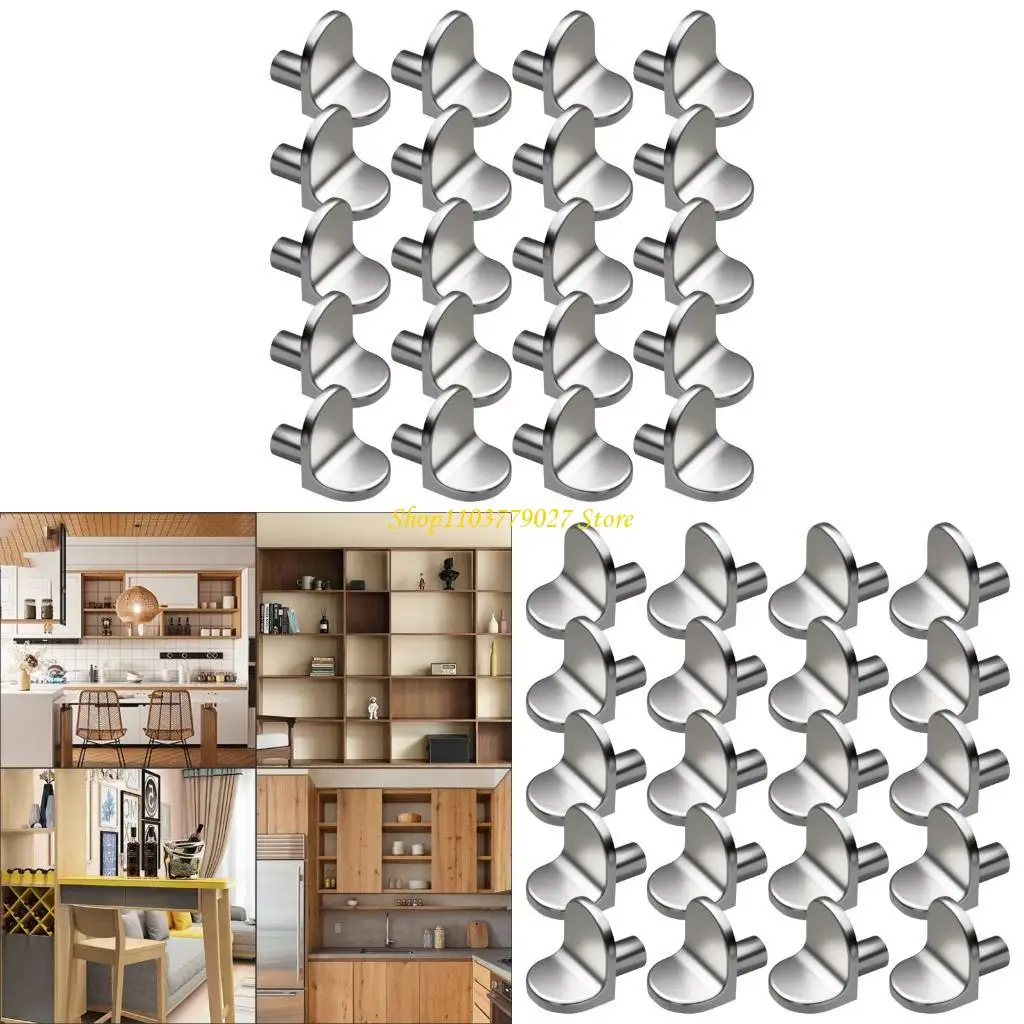 

C4DF 20pcs Practical Sturdy Alloy 5mm Cabinet Shelf Clip for Kitchen Supplies Wardrobe and Storage Solution Daily Use