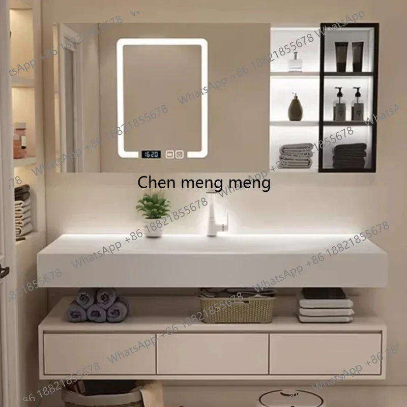 

Vanity Storage Furniture Home Modern Integrated Wash Basin Combined Bathroom Cabinet Washstand Organizer Closet Cabinets Crack