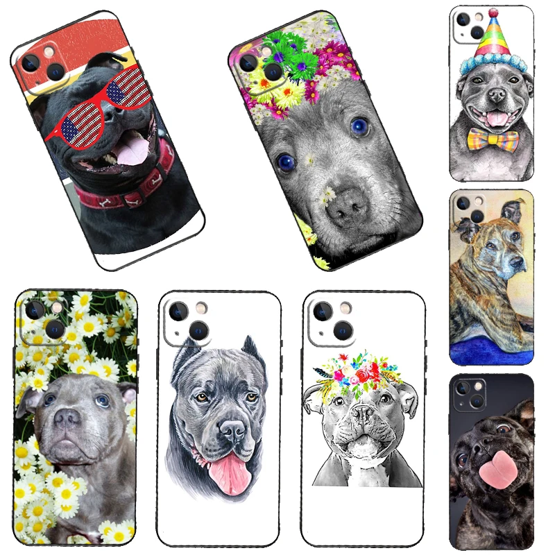 Staffordshire Bull Terrier Staffy dog Phone Case For iPhone 14 13 12 11 Pro Max Mini XS X XR 6 7 8 Plus SE 2020 Soft Cover Case