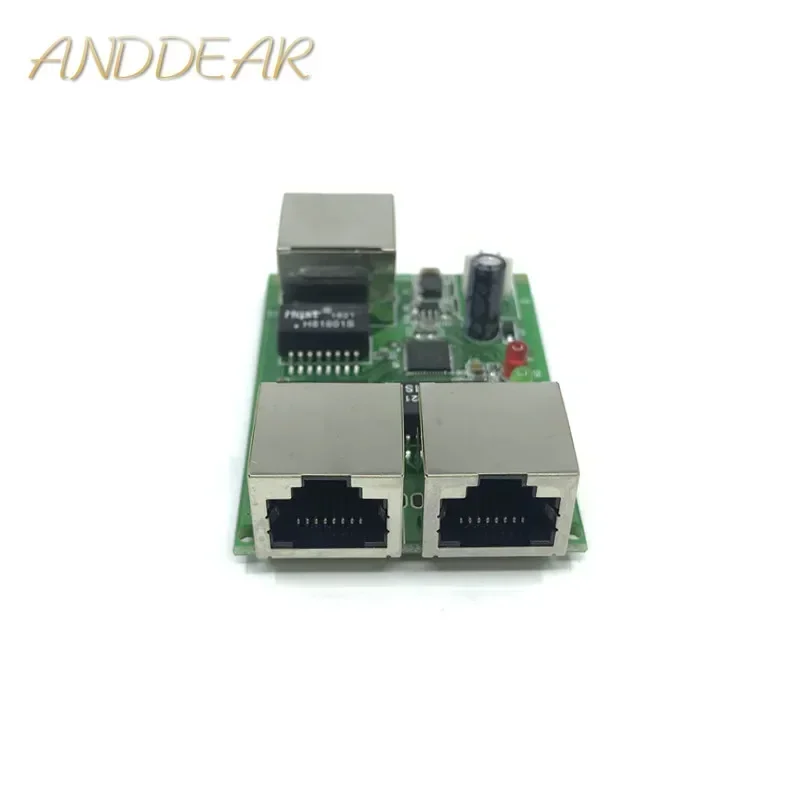 Low-cost network wiring box data conversion distance extension Mini Ethernet 3 port 10/100Mbps switch module splitter network