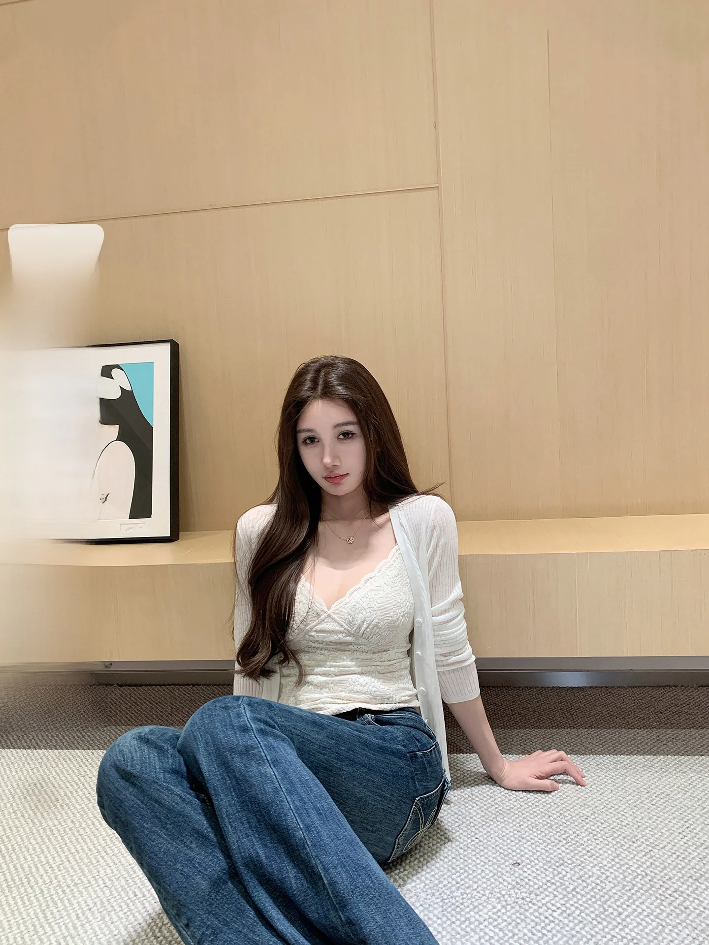 

Женский кардиган Yuyuel из шелковой смеси, тонкий трикотажный, с длинными рукавами и V-образным вырезом, весенний, универсальный, простой дизайн, защита от УФ-излучения