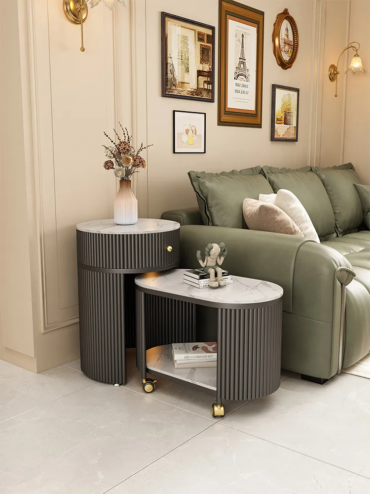 Light luxury sofa side cabinet removable and retractable simple modern corner table high-end living room coffee table small