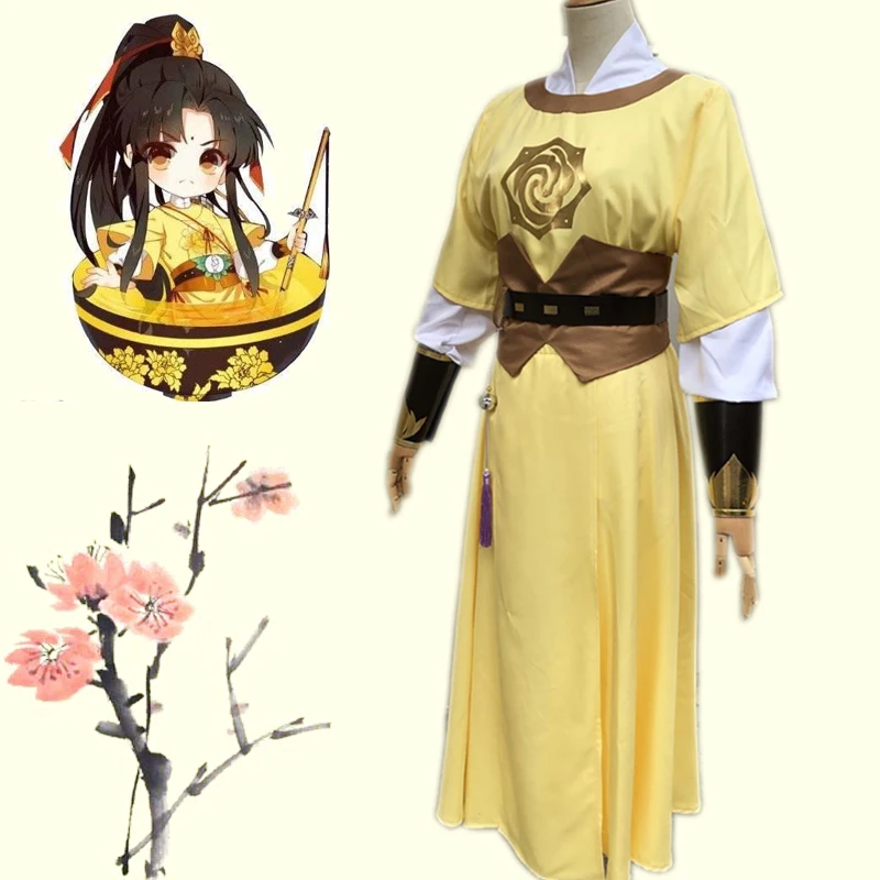 Mo Dao Zu Shi Jin Ling Anime Cosplay Costume, Grand Maître de la Culture Démoniaque, Vêtements de Prairie, Perruque Synthétique, Cheveux pour Femmes et Hommes