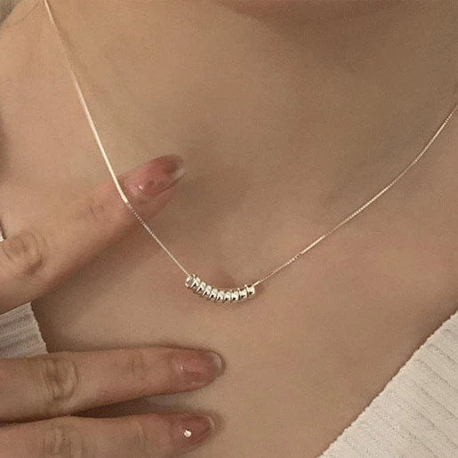

PONYKISS 925 Silver Beads Choker Necklace for Women Classic Geometric Fine Jewelry Minimalist Accessories