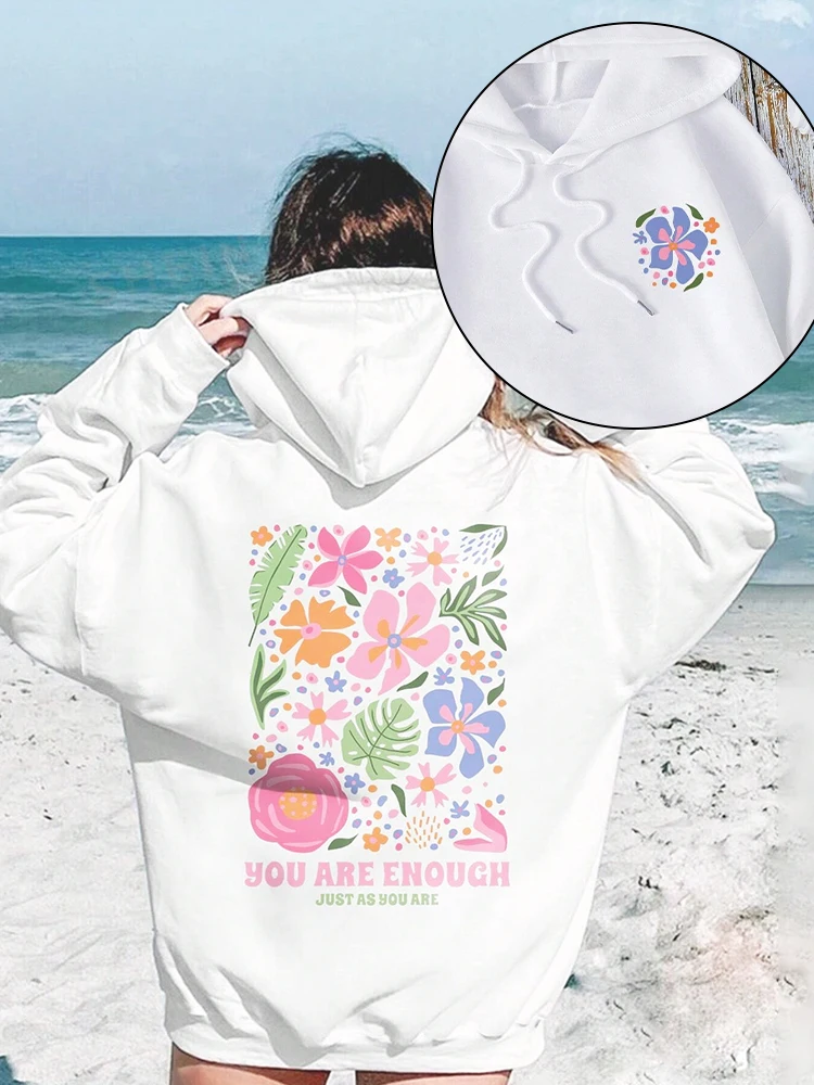 Ocean coconut tree printed women\'s hoodie fashion design loose casual versatile women\'s clothing autumn/winter fleece hoodie