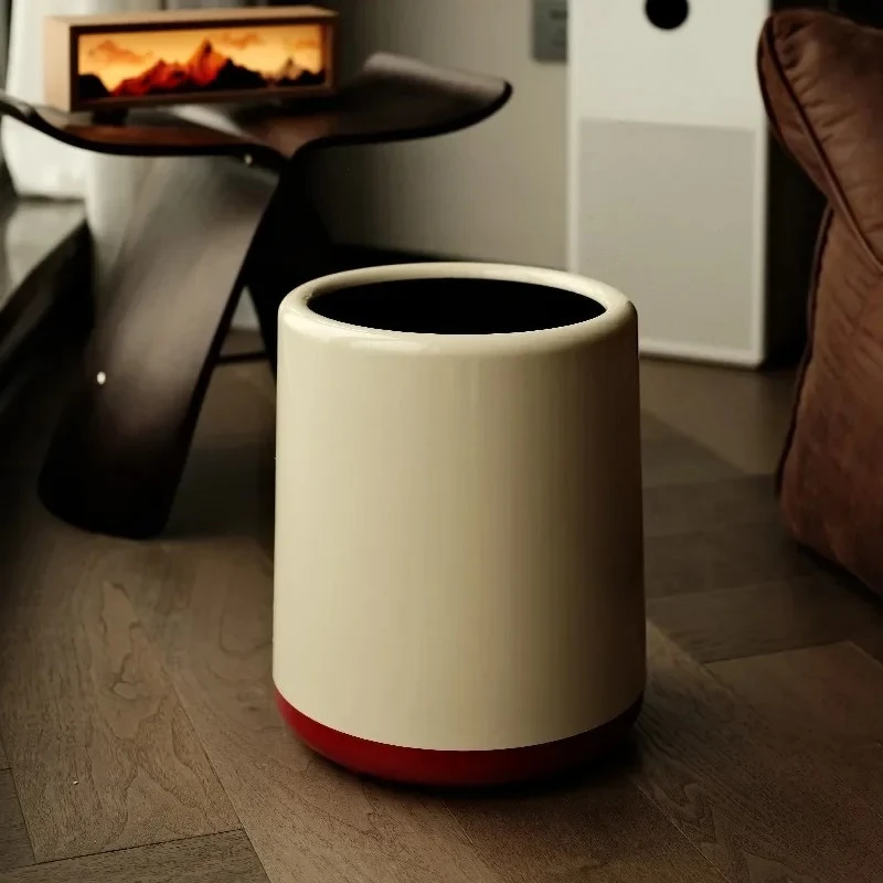 Kitchen Living Room Bathroom Nordic Trash Can Household Light Luxury High Value Double-layer Square Storage Bucket
