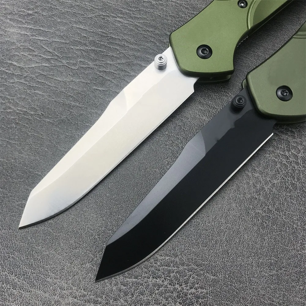 Tactical Osborne Folding Pocket Knife D2 Blade Green Aluminum Alloy Handles Outdoor Camping Hunting Knives Utility EDC Tool