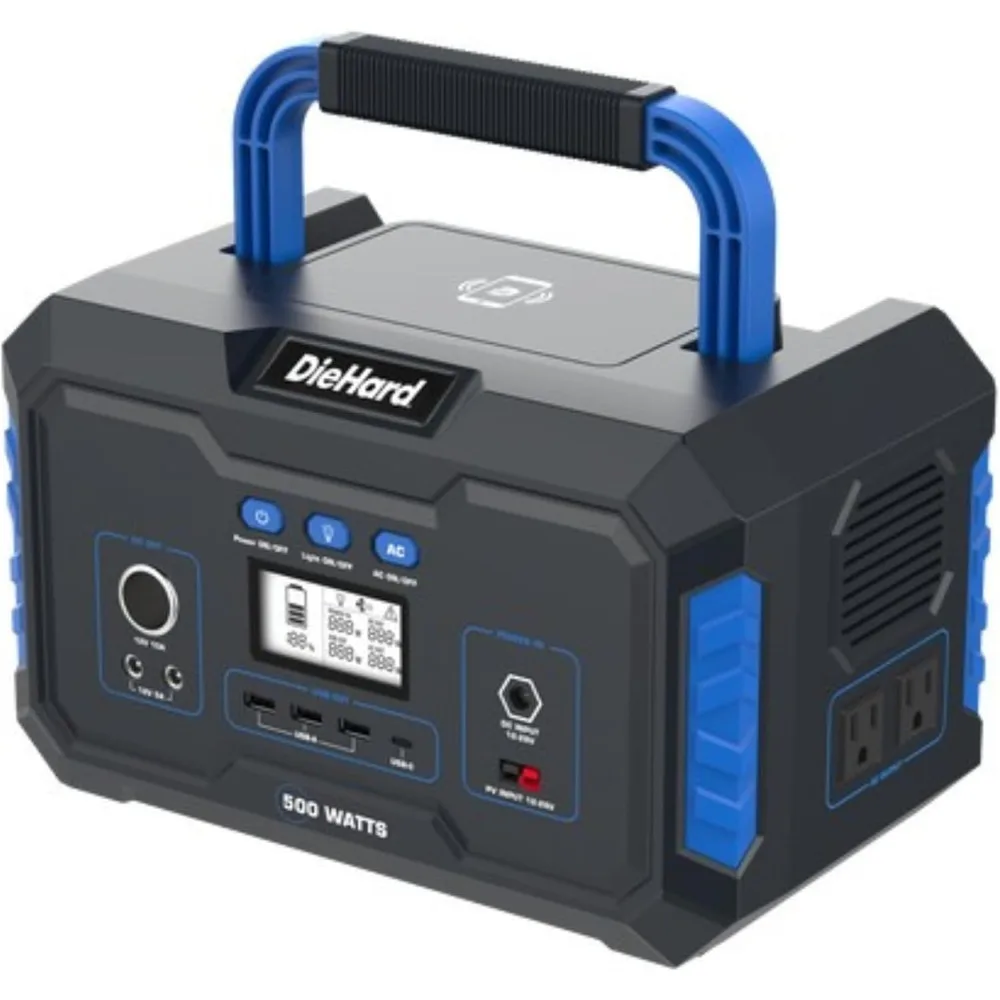 

Portable Power Station 500-Watt (1000-Watt Peak) 519.48Wh - Quiet Solar Generator, Lightweight Solution for Home Backup, Weathe