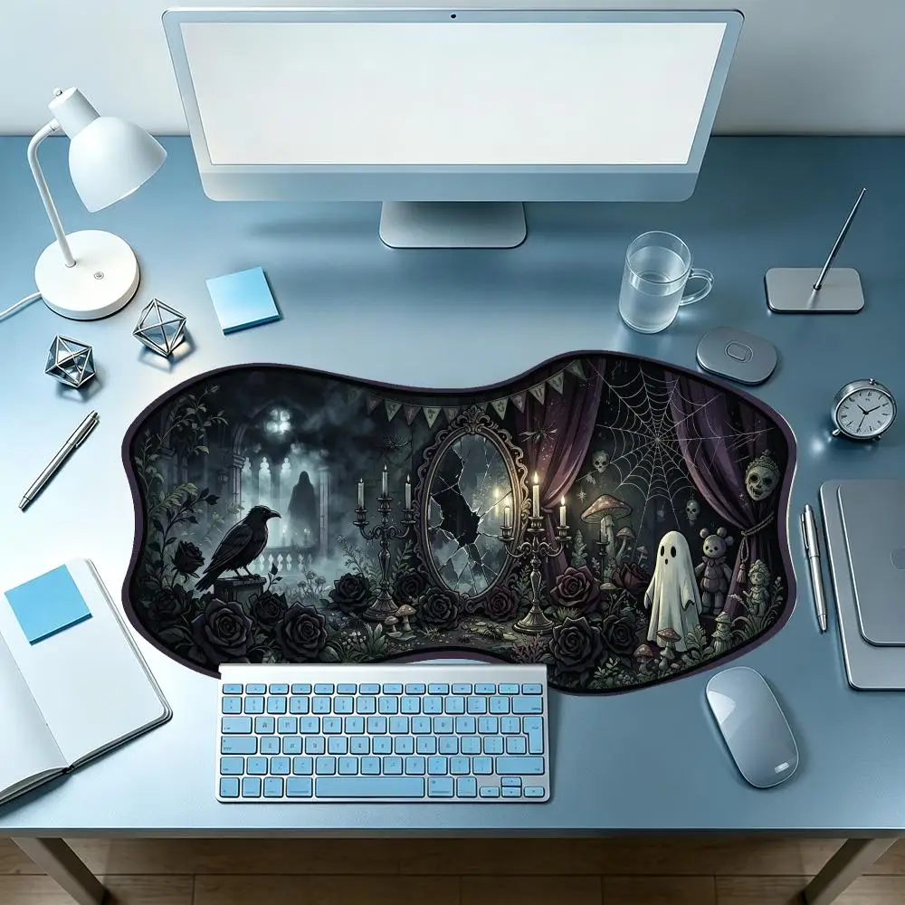 Dark Forest Ghost Mouse Pad Thick Rubber Precision Tracking Creative For Gothic Gaming Irregular Shape