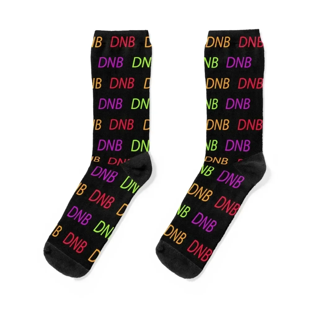 DNB, Drum and bass music multicolored pattern on black background Socks sports stockings christmass gift Boy Child Socks Women's