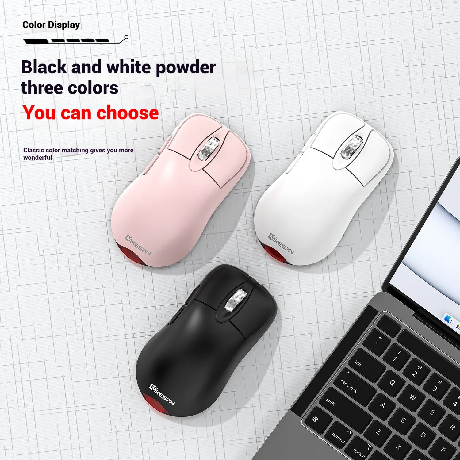 

MKESPN W17 Wireless Mouse 24000DPI Bluetooth 2.4G Wireless Tri-mode Macro RGB Portable E-Sports Office Gaming Accessories