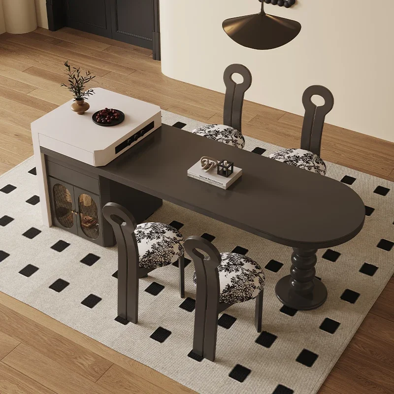 

Modern Designer Kitchen Dining Table Set 6 Chairs Luxury Hotel Lobby Lslands Groceries Snack Mesas De Jantar Balcony Furniture