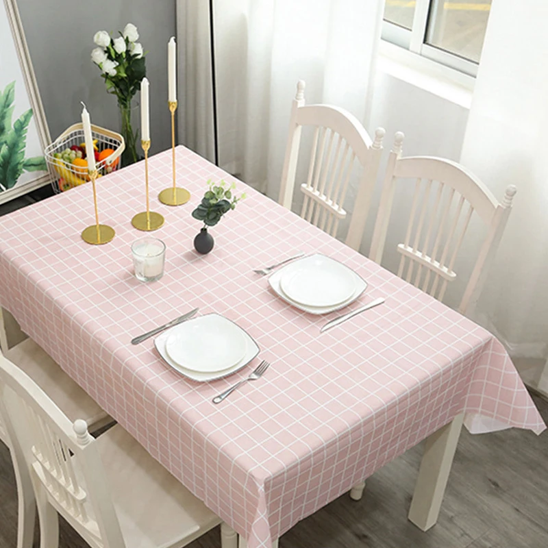 Simple Checkered Tablecloth, Waterproof and Oil-Resistant Tablecloth, Home Living Room Coffee Table, Placemat and Tablecloth