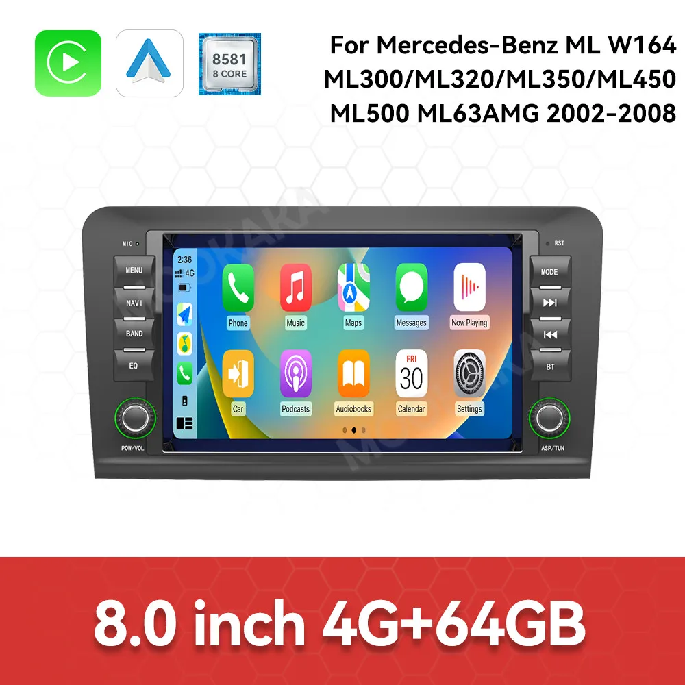 Car Radio For Mercedes-Benz ML W164 ML300 320 350 450 500 63AMG 2002-2008 Android GPS Automotive Multimedia Auto Stereo Receiver