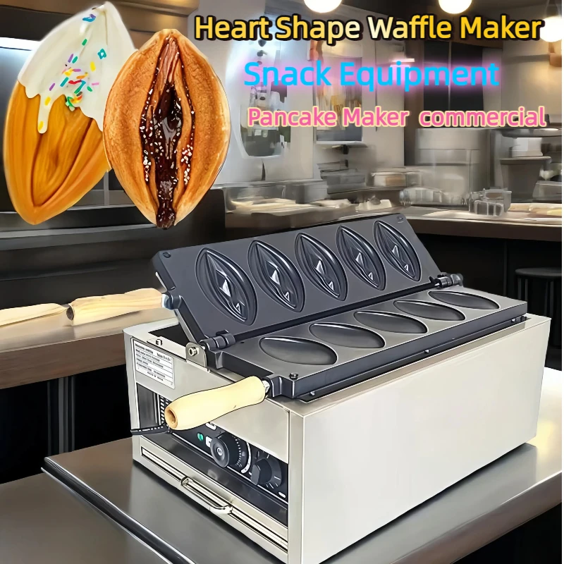 

Heart Shape Waffle Maker Snack Equipment Waffle Maker Professional Pancake Maker Non-stick Electric Commercial Uniform Heating