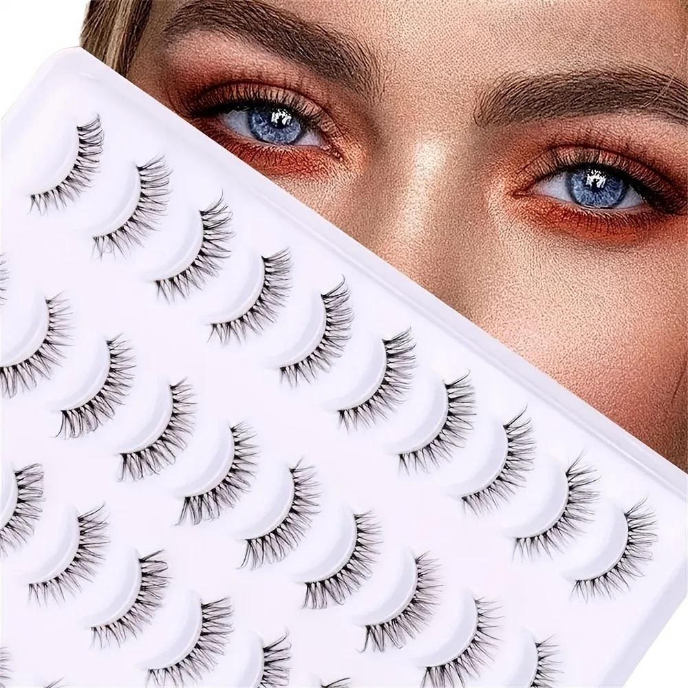 ขนตาปลอมแบบไขว้ธรรมชาติ ขนตาแบบใส 20 คู่ ขนตาแบบใส อุปกรณ์แต่งหน้าที่มีน้ำหนักเบาสำหรับแต่งหน้าทุกวัน