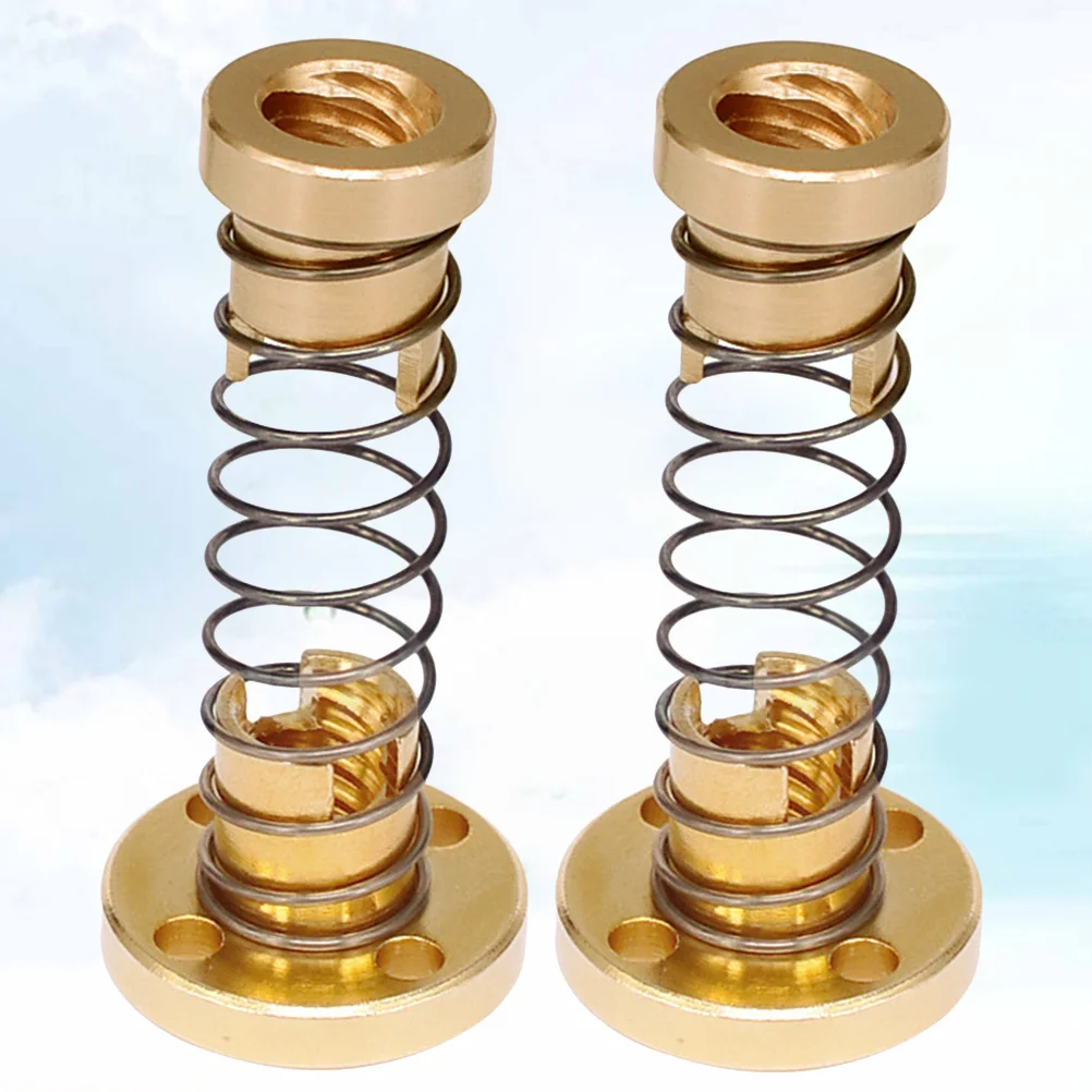 2 jeux d'écrous T8, plomb de dégagement, vis à pas de 2mm et accessoires mécaniques pour imprimante 3D dorés