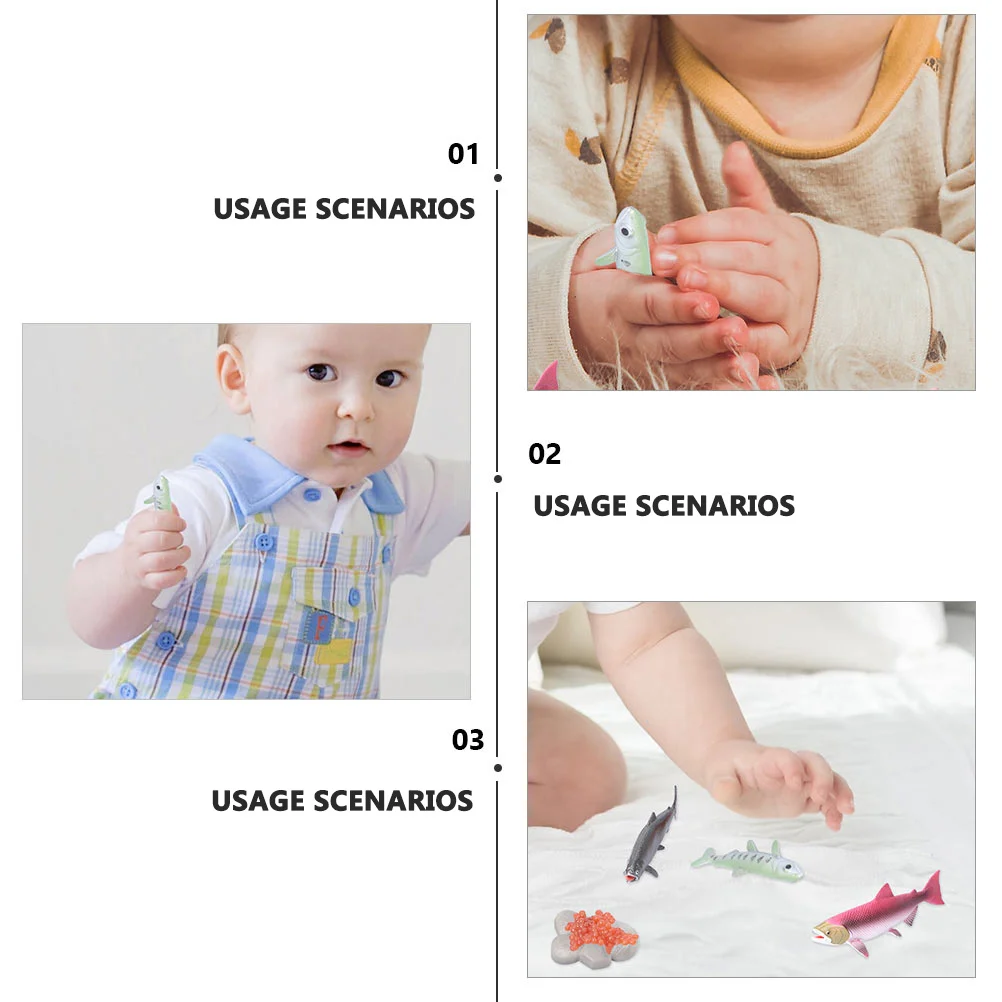 2 conjuntos de ciclo de crescimento de peixes, artesanal, design criativo, decoração de quarto, adereço educacional para crianças, modelo de figura de peixe, modelo de ciclo de vida de polvo
