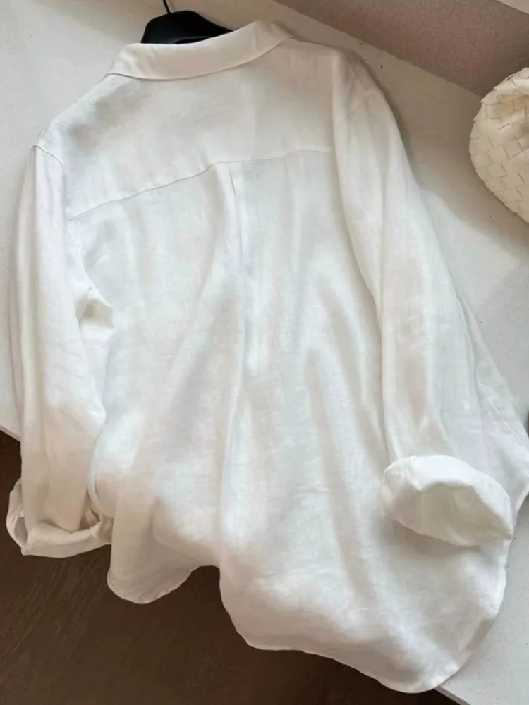 Csa de lino y aodón con protección solar para mujer, cárdigan de estilo hoado y fino de verano, Top con botones, manga...