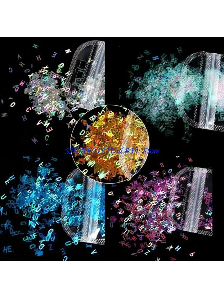 E21F Letter Chunky Glitter Craft Glitter Body Glitter for Sparkle Sequin for Jewelry 5 Color
