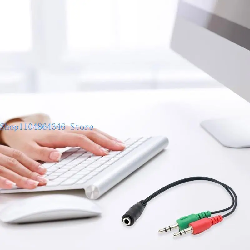 652F 2 in 1 Headphone Splitter 3.5mm Female to 2 Male Earphone Splitter 2 Port Cable
