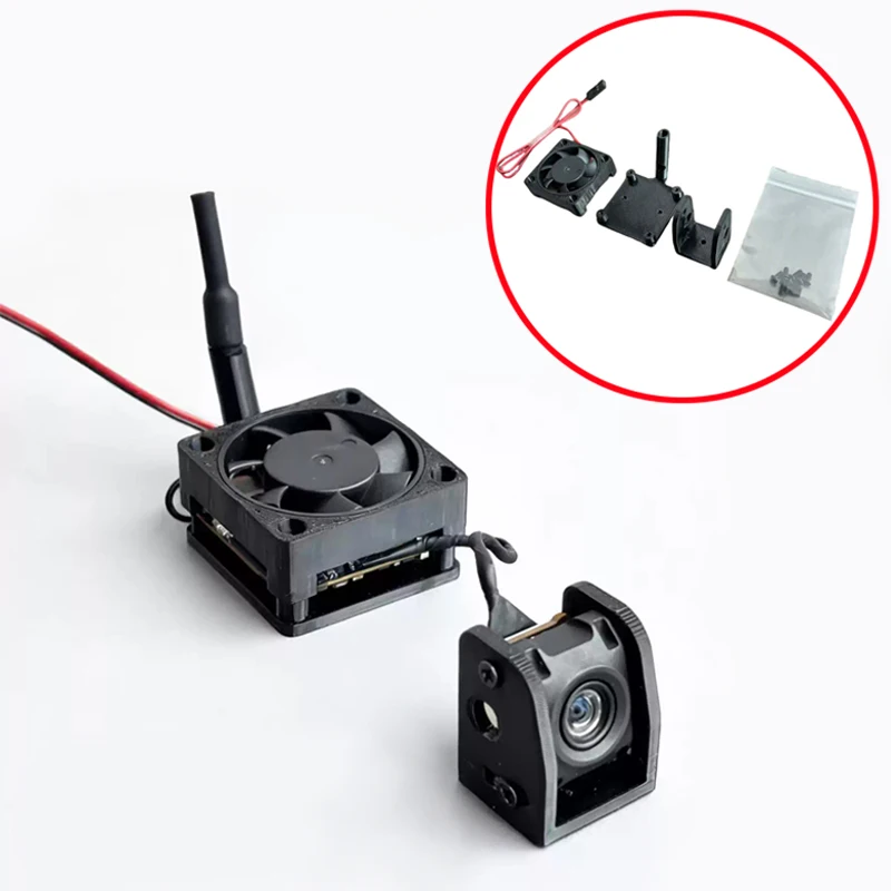 1Set For DJI O4 Split Video Transmission Fixed Mount Camera Holder w Cooling Fan Compatible w RC Model Car/Fixed-Wing Aircraft