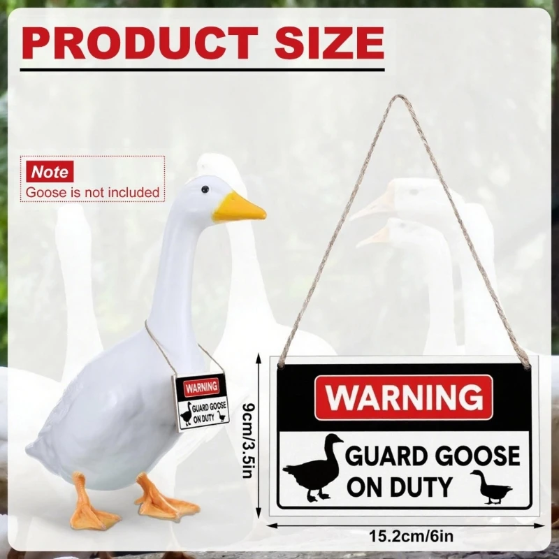 Playful Wooden Security Plaque with Gooses Decorative Watch Gooses for Patios Entryway Protecting JOMD