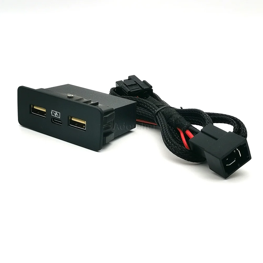 1PC Fit For Honda CRV Civic Accord Car Dual QC3.0 USB Single Type C PD Three-port Fast Phone Charger Accessories view 6