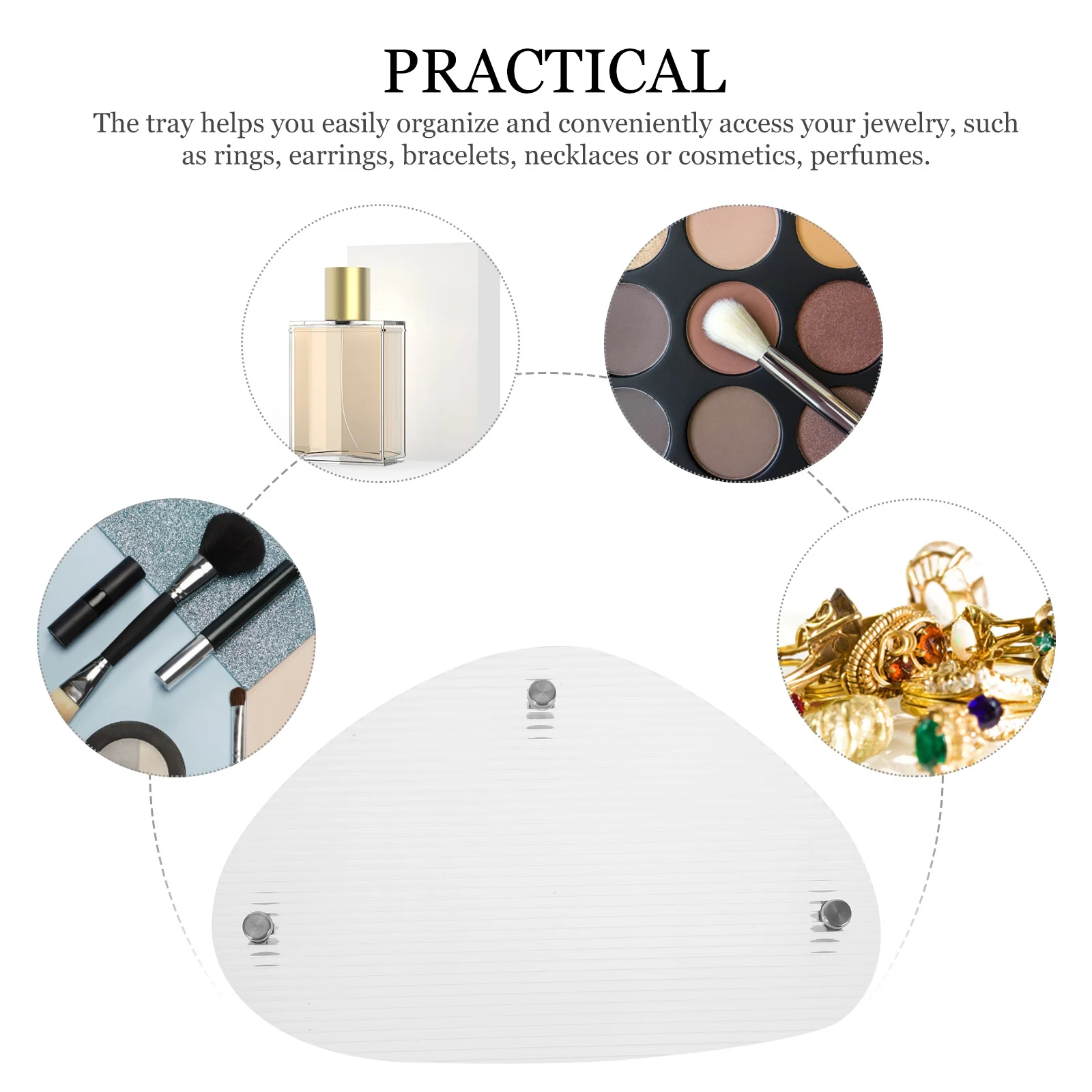 

Clear Acrylic Perfume Tray Jewelry Organizer Vanity Dresser Top Makeup Trays for Bathroom Acrylic Perfume Tray
