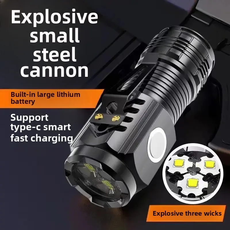 High Quality 3*SST20 LED Flashlight 18350 Super Bright Torch Rechargeable USB Light Waterproof with CAP CLIP for Hiking Camping
