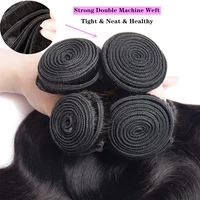 Beaufox Loose Wave Human Hair Bundles With Closure Indian Hair Weave 3/4 Bundles With Lace Closure Wavy Human Hair Extensions 4