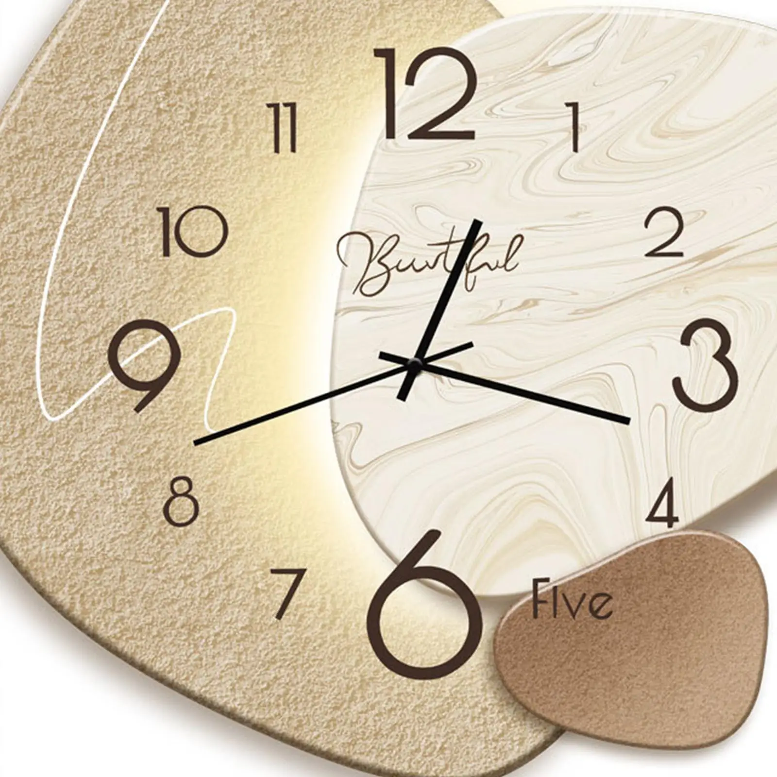 Nordic Style Wall Mounted Wall Clock Silent Decorative Clock Mute Hanging Ornament for Home Living Room Decoration