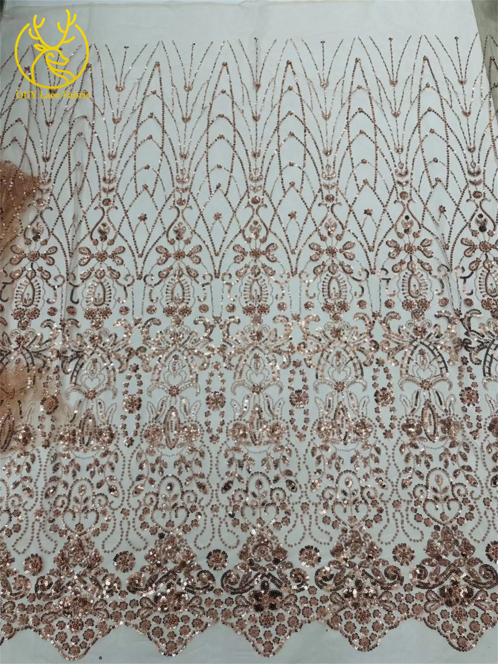 5 Yards meistverkaufter afrikanischer Pailletten-Spitzenstoff, hochwertige Mode, nigerianischer Perlen-Tüll-Spitzenstoff, Nähen von Partykleidern – Detail 22