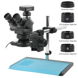 7X-50X Continuous Zoom Trinocular Stereo Microscope Microscope 1080P 48MP HDMI USB Video Camera For Phone PCB Soldering Repair