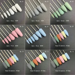 6 unids/set taladro de uñas de silicona de goma fresa para broca de manicura máquina pulidora Flexible lima de uñas eléctrica herramientas de arte