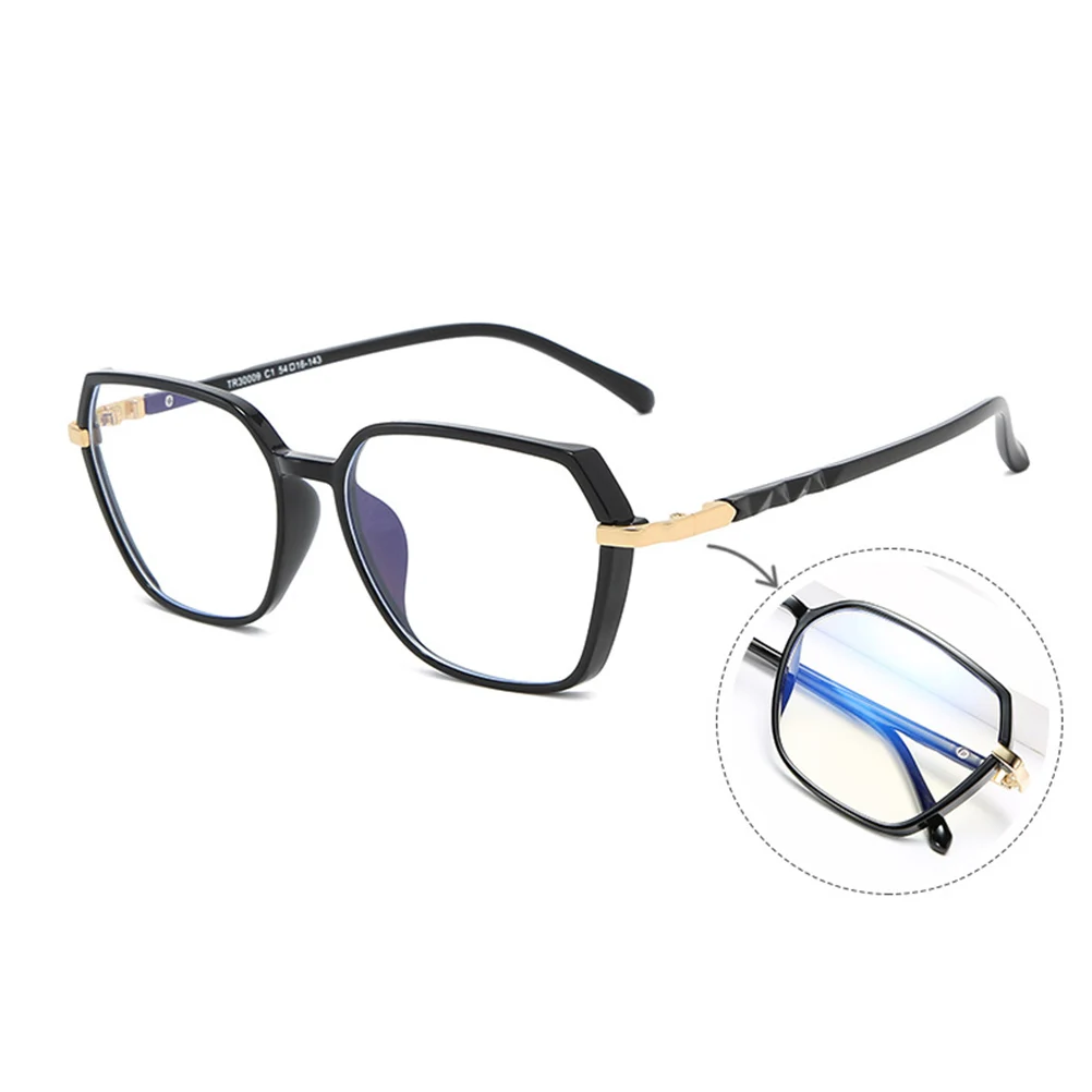 

Light Glasses for Adults Men Women Black Eyewear Long Time Computer Use Non Slip Durable Lightweight Fashion Curved