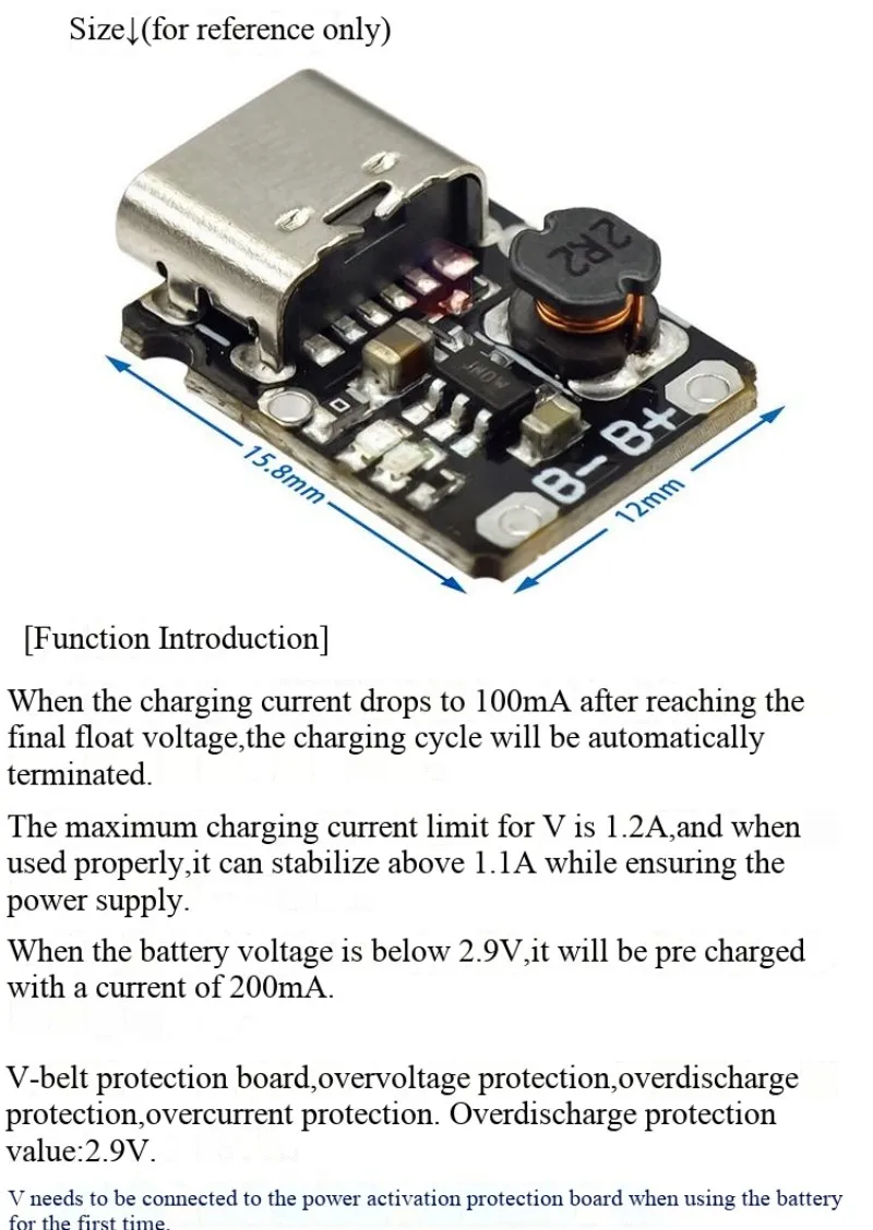 5V Lade- und Entlademodul, 3,7V/4,2V 18650 Lithium-Batterie-Lade-Boost-Power-Board-Schutz, Typ-C – Detail 7