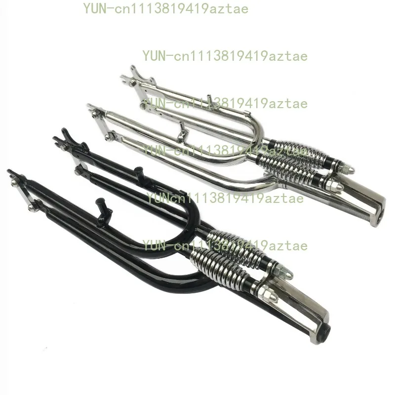 24/26 Inch Double Spring Retro Beach Bicycle Connecting Rod Front Fork Modified V‑Brake Assembly