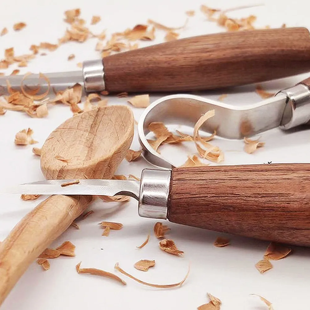 

Набор из 3 профессиональных инструментов для резьбы по дереву: ножи для резьбы с эргономичным дизайном для снижения усталости, принадлежности для ручной резьбы