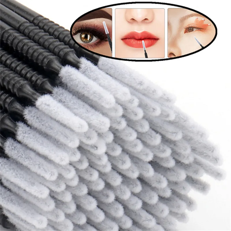 100 قطعة أعواد قطنية للاستعمال مرة واحدة رمش تمديد أدوات الماسكارا قضيب فرشاة جلدة ماكياج قضيب أداة إزالة الصواميل