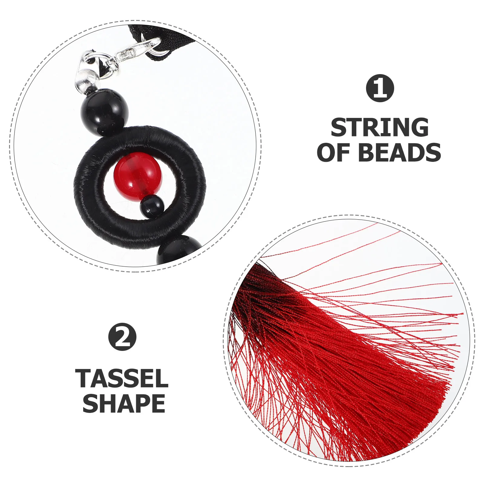 Chinese Hair Ornaments Headband Beads Rope for Braiding Cosplay Supply Hanfu Ribbon