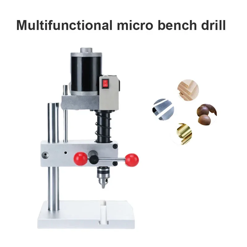 Máquina De Tapping De Broca De Banco Doméstico, Pequeno equipamento De Perfuração De Metal De Madeira DIY, Forte Precisão Mini Máquina De Perfuração Vertical