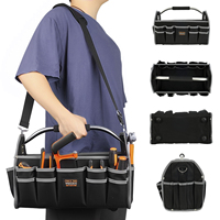 16-18 Inch Waterproof Tool Bag 1680D Oxford Canvas Multifunctional Tool Bag Large Capacity Wrench Screw Repair Storage Organiser